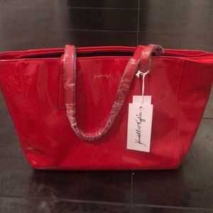 Red patent tote Kendall & Kylie